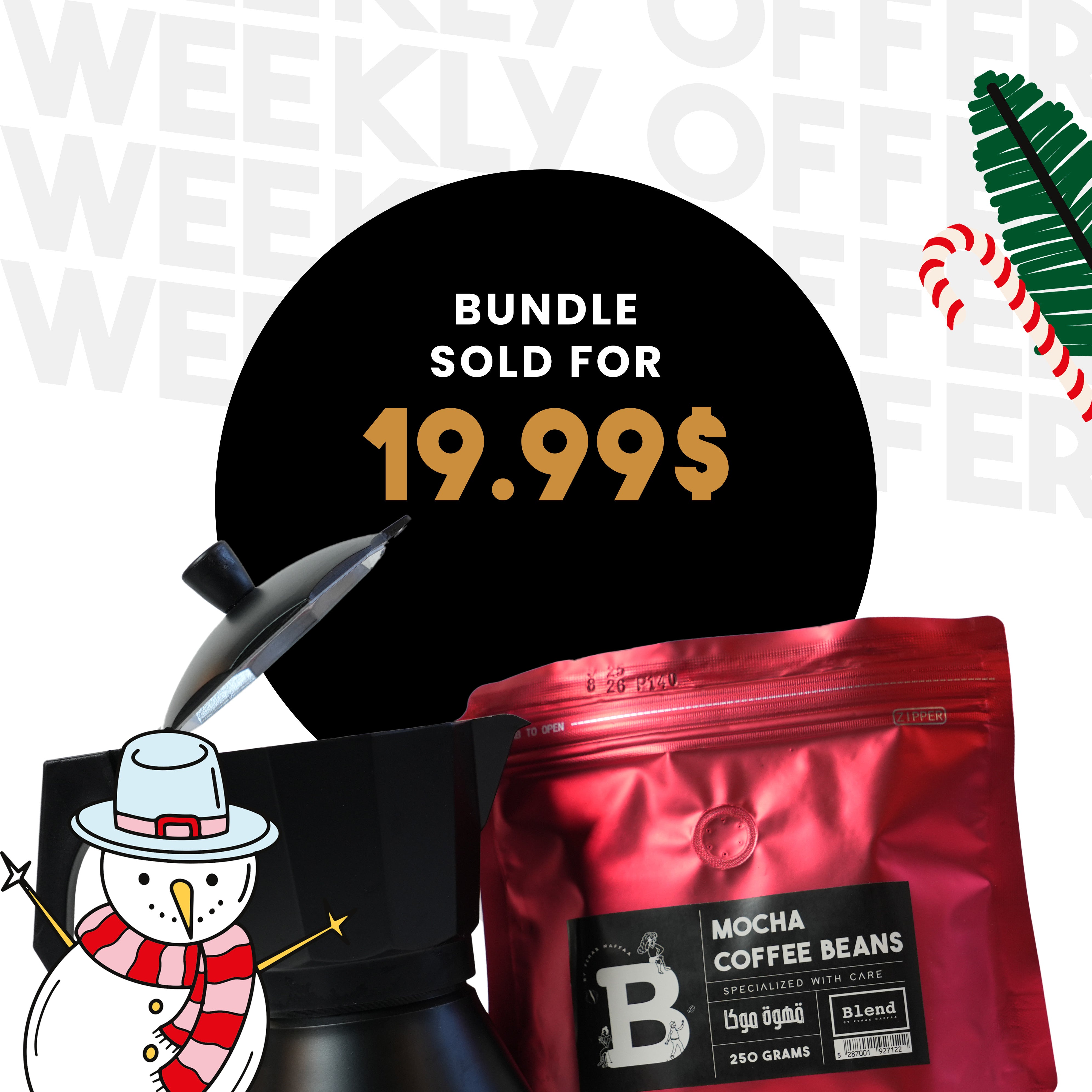 Moka Pot 3cups + Moka Coffee Beans 250g